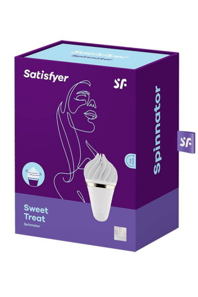 Белый вибратор-спиннер Satisfyer Sweet Treat Белый вибратор-спиннер Satisfyer Sweet Treat