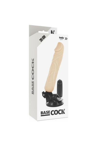 Телесный вибромассажер на мощной присоске Basecock Realistic Vibrator - 20 см. Телесный вибромассажер на мощной присоске Basecock Realistic Vibrator - 20 см.