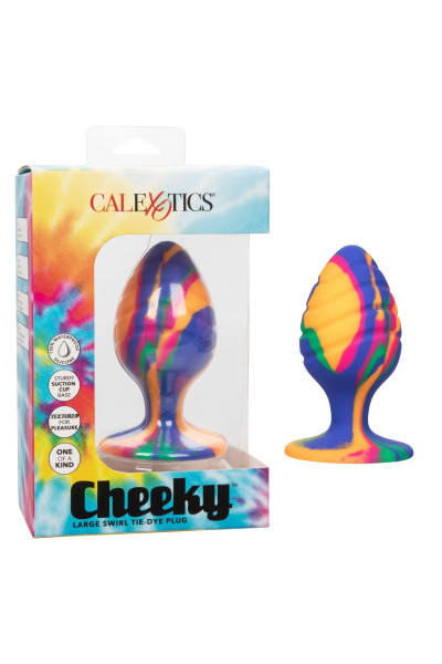 Яркая анальная пробка Cheeky Large Swirl Tie-Dye Plug - 9 см. Яркая анальная пробка Cheeky Large Swirl Tie-Dye Plug - 9 см.
