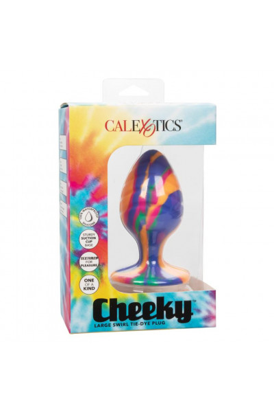 Яркая анальная пробка Cheeky Large Swirl Tie-Dye Plug - 9 см. Яркая анальная пробка Cheeky Large Swirl Tie-Dye Plug - 9 см.