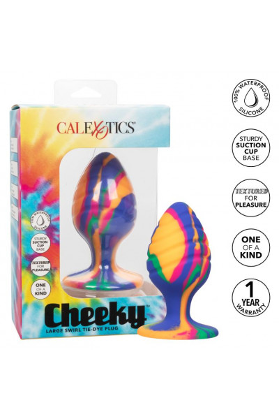 Яркая анальная пробка Cheeky Large Swirl Tie-Dye Plug - 9 см. Яркая анальная пробка Cheeky Large Swirl Tie-Dye Plug - 9 см.