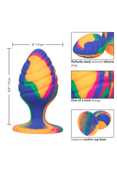 Яркая анальная пробка Cheeky Large Swirl Tie-Dye Plug - 9 см. Яркая анальная пробка Cheeky Large Swirl Tie-Dye Plug - 9 см.