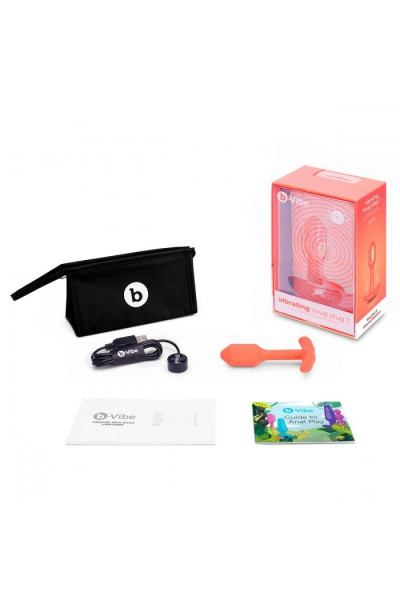 Оранжевая вибропробка для ношения B-vibe Snug Plug 1 - 10 см. Оранжевая вибропробка для ношения B-vibe Snug Plug 1 - 10 см.