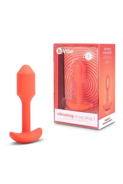 Оранжевая вибропробка для ношения B-vibe Snug Plug 1 - 10 см. Оранжевая вибропробка для ношения B-vibe Snug Plug 1 - 10 см.