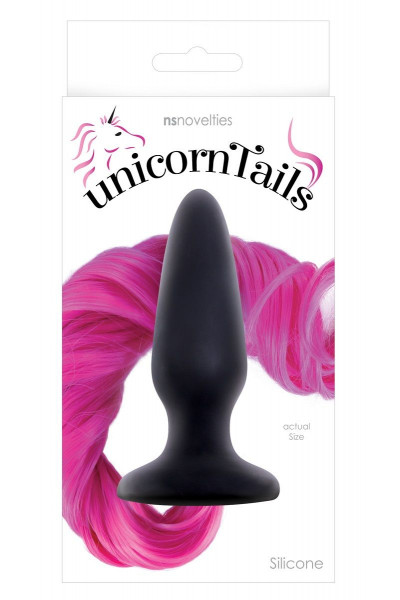 Анальная втулка с розовым хвостом Unicorne Tails Анальная втулка с розовым хвостом Unicorne Tails