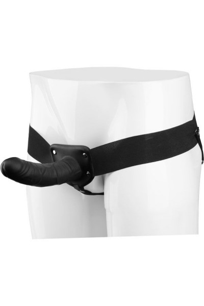 Черный полый страпон VIBRATING HOLLOW STRAP-ON с вибрацией - 16 см. Черный полый страпон VIBRATING HOLLOW STRAP-ON с вибрацией - 16 см.