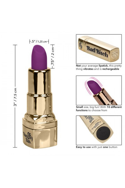 Мини-вибратор в виде тюбика помады Naughty Bits Bad Bitch Lipstick Vibrator Мини-вибратор в виде тюбика помады Naughty Bits Bad Bitch Lipstick Vibrator