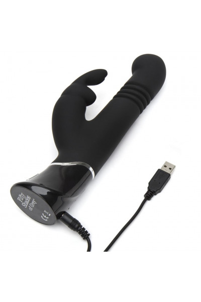 Черный хай-тек вибратор Greedy Girl Thrusting Rabbit Vibrator - 22,8 см. Черный хай-тек вибратор Greedy Girl Thrusting Rabbit Vibrator - 22,8 см.