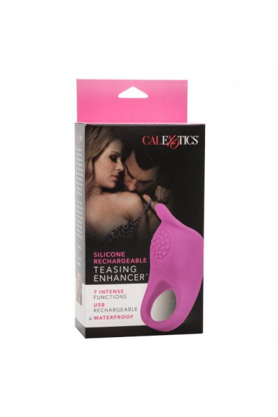 Ярко-розовое эрекционное виброкольцо Silicone Rechargeable Teasing Enhancer Ярко-розовое эрекционное виброкольцо Silicone Rechargeable Teasing Enhancer