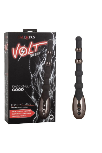 Черный анальный электростимулятор Volt Electro-Beads - 23,5 см. Черный анальный электростимулятор Volt Electro-Beads - 23,5 см.