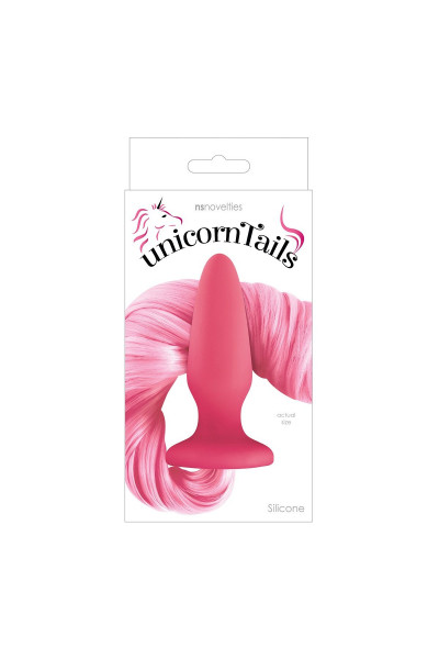 Розовая анальная пробка с нежно-розовым хвостом Unicorn Tails Pastel Pink Розовая анальная пробка с нежно-розовым хвостом Unicorn Tails Pastel Pink