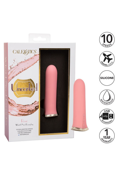 Нежно-розовый мини-вибромассажер Uncorked Rose - 12 см. Нежно-розовый мини-вибромассажер Uncorked Rose - 12 см.