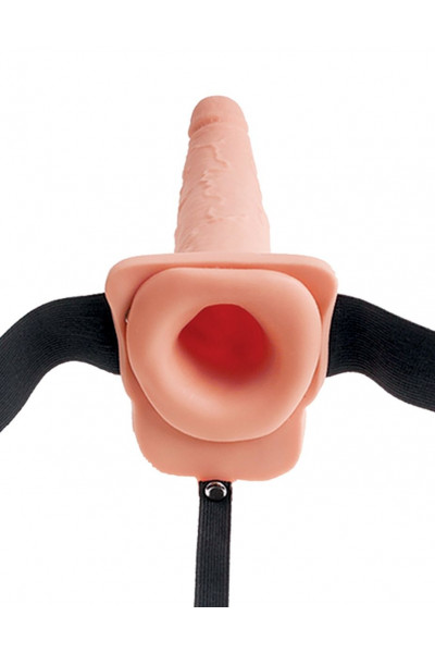 Телесный полый страпон с имитацией эякуляции 7.5 Hollow Squirting Strap-On with Balls - 21,6 см. Телесный полый страпон с имитацией эякуляции 7.5 Hollow Squirting Strap-On with Balls - 21,6 см.