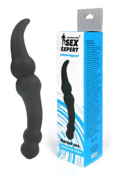 Чёрный стимулятор простаты Sex Expert - 20 см. Чёрный стимулятор простаты Sex Expert - 20 см.
