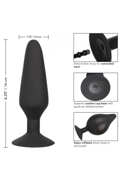 Черная расширяющаяся анальная пробка XL Silicone Inflatable Plug - 16 см. Черная расширяющаяся анальная пробка XL Silicone Inflatable Plug - 16 см.