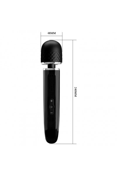 Черный мощный жезловый вибратор с изогнутой ручкой Charming Massager - 24 см. Черный мощный жезловый вибратор с изогнутой ручкой Charming Massager - 24 см.