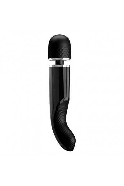 Черный мощный жезловый вибратор с изогнутой ручкой Charming Massager - 24 см. Черный мощный жезловый вибратор с изогнутой ручкой Charming Massager - 24 см.