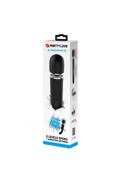 Черный мощный жезловый вибратор с изогнутой ручкой Charming Massager - 24 см. Черный мощный жезловый вибратор с изогнутой ручкой Charming Massager - 24 см.