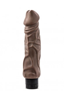 Коричневый вибратор-реалистик Hard On Vibrating 9 Dildo - 22,8 см.