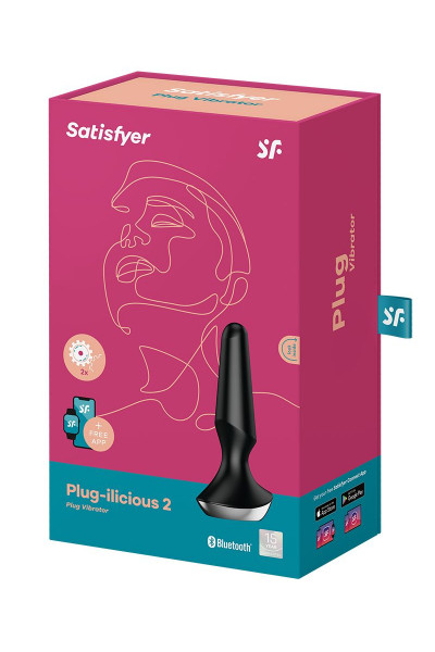 Черная анальная пробка с вибрацией Satisfyer Plug-ilicious 2 - 14 см. Черная анальная пробка с вибрацией Satisfyer Plug-ilicious 2 - 14 см.
