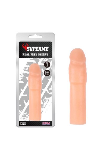 Телесная насадка-удлинитель Real Feel Sleeve - 16,8 см. Телесная насадка-удлинитель Real Feel Sleeve - 16,8 см.