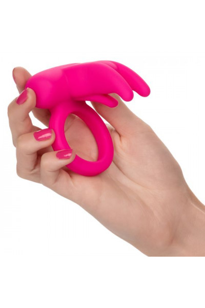 Розовое перезаряжаемое кольцо Silicone Rechargeable Triple Clit Flicker Розовое перезаряжаемое кольцо Silicone Rechargeable Triple Clit Flicker