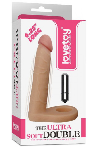 Телесная вибронасадка для двойного проникновения The Ultra Soft Double-Vibrating - 15,8 см. Телесная вибронасадка для двойного проникновения The Ultra Soft Double-Vibrating - 15,8 см.