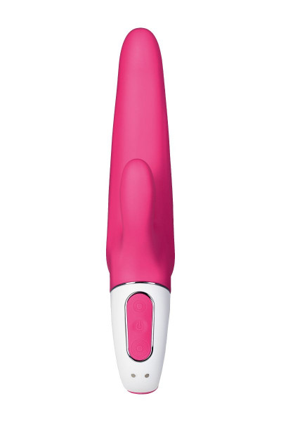 Ярко-розовый вибратор Satisfyer Mr. Rabbit с клиторальным отростком - 22,1 см. Ярко-розовый вибратор Satisfyer Mr. Rabbit с клиторальным отростком - 22,1 см.