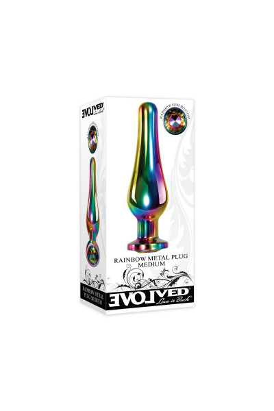 Радужная металлическая пробка Rainbow Metal Plug Medium - 11,1 см. Радужная металлическая пробка Rainbow Metal Plug Medium - 11,1 см.