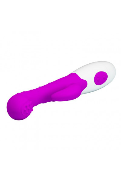 Лиловый вибромассажер Bruno для стимуляции точки G и клитора - 20 см. Лиловый вибромассажер Bruno для стимуляции точки G и клитора - 20 см.