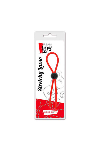 Красное эрекционное лассо с одной бусиной-утяжкой STRETCHY THIN LASSO Красное эрекционное лассо с одной бусиной-утяжкой STRETCHY THIN LASSO