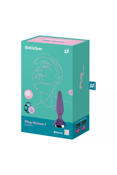 Фиолетовая анальная пробка с вибрацией Satisfyer Plug-ilicious 1 - 13,5 см. Фиолетовая анальная пробка с вибрацией Satisfyer Plug-ilicious 1 - 13,5 см.