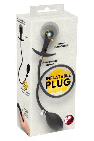 Черная анальная втулка-расширитель Inflatable Plug Черная анальная втулка-расширитель Inflatable Plug