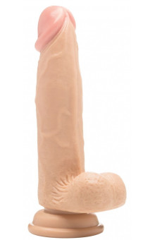 Телесный фаллоимитатор Realistic Cock 8 With Scrotum - 20 см.