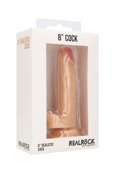 Телесный фаллоимитатор Realistic Cock 8 With Scrotum - 20 см. Телесный фаллоимитатор Realistic Cock 8 With Scrotum - 20 см.
