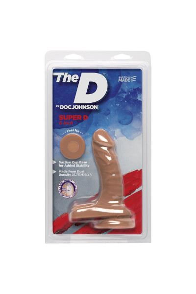 Бежевый фаллоимитатор с мошонкой на присоске The D Super D 6 Caramel - 16,5 см. Бежевый фаллоимитатор с мошонкой на присоске The D Super D 6 Caramel - 16,5 см.