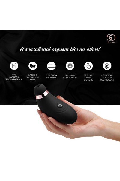 Черный вакуумный стимулятор So Divine Irresistible Clitoral Suction Черный вакуумный стимулятор So Divine Irresistible Clitoral Suction