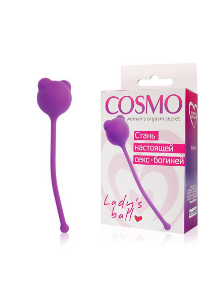 Фиолетовый вагинальный шарик с ушками Cosmo