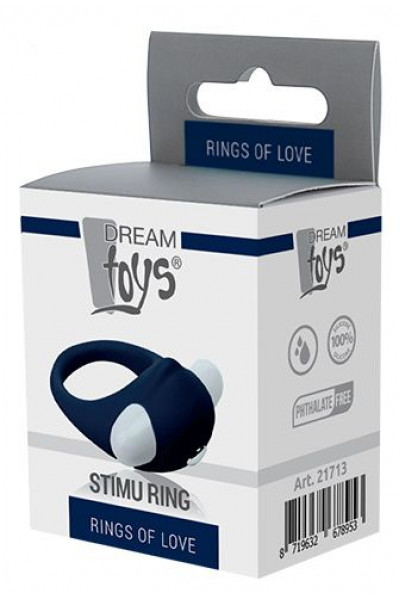 Гладкое синее эрекционное виброкольцо STIMU RING Гладкое синее эрекционное виброкольцо STIMU RING