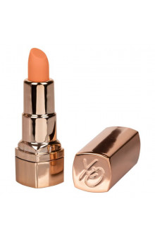 Золотистый вибратор-помада с оранжевым мягким кончиком Hide Play Rechargeable Lipstick