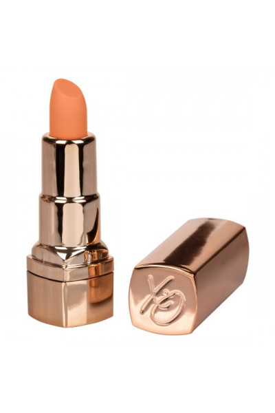 Золотистый вибратор-помада с оранжевым мягким кончиком Hide   Play Rechargeable Lipstick