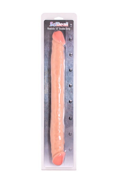 Телесный двусторонний фаллоимитатор SO REAL REALISTIC 18INCH DOUBLE DONG - 46 см. Телесный двусторонний фаллоимитатор SO REAL REALISTIC 18INCH DOUBLE DONG - 46 см.