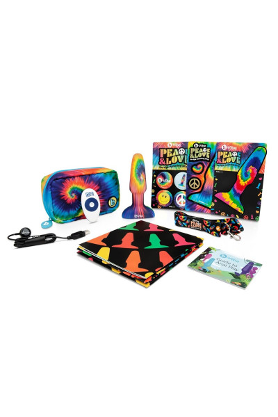 Разноцветная анальная пробка с эффектом римминга Peace Love Tie-Dye - 15,2 см. Разноцветная анальная пробка с эффектом римминга Peace Love Tie-Dye - 15,2 см.