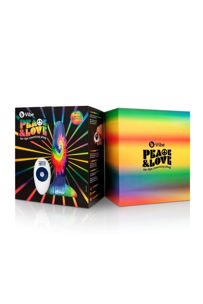 Разноцветная анальная пробка с эффектом римминга Peace Love Tie-Dye - 15,2 см. Разноцветная анальная пробка с эффектом римминга Peace Love Tie-Dye - 15,2 см.
