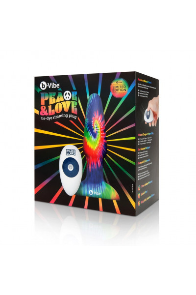 Разноцветная анальная пробка с эффектом римминга Peace Love Tie-Dye - 15,2 см. Разноцветная анальная пробка с эффектом римминга Peace Love Tie-Dye - 15,2 см.