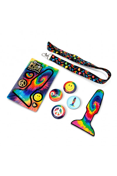 Разноцветная анальная пробка с эффектом римминга Peace Love Tie-Dye - 15,2 см. Разноцветная анальная пробка с эффектом римминга Peace Love Tie-Dye - 15,2 см.