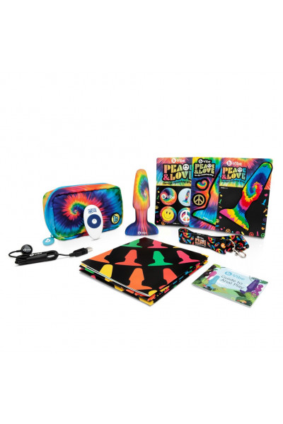 Разноцветная анальная пробка с эффектом римминга Peace Love Tie-Dye - 15,2 см. Разноцветная анальная пробка с эффектом римминга Peace Love Tie-Dye - 15,2 см.