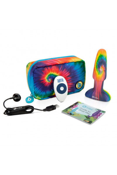 Разноцветная анальная пробка с эффектом римминга Peace Love Tie-Dye - 15,2 см. Разноцветная анальная пробка с эффектом римминга Peace Love Tie-Dye - 15,2 см.