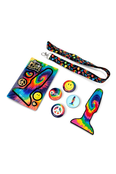 Разноцветная анальная пробка с эффектом римминга Peace Love Tie-Dye - 15,2 см. Разноцветная анальная пробка с эффектом римминга Peace Love Tie-Dye - 15,2 см.