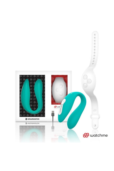 Зеленый вибратор для пар с белым пультом-часами Weatwatch Dual Pleasure Vibe Зеленый вибратор для пар с белым пультом-часами Weatwatch Dual Pleasure Vibe